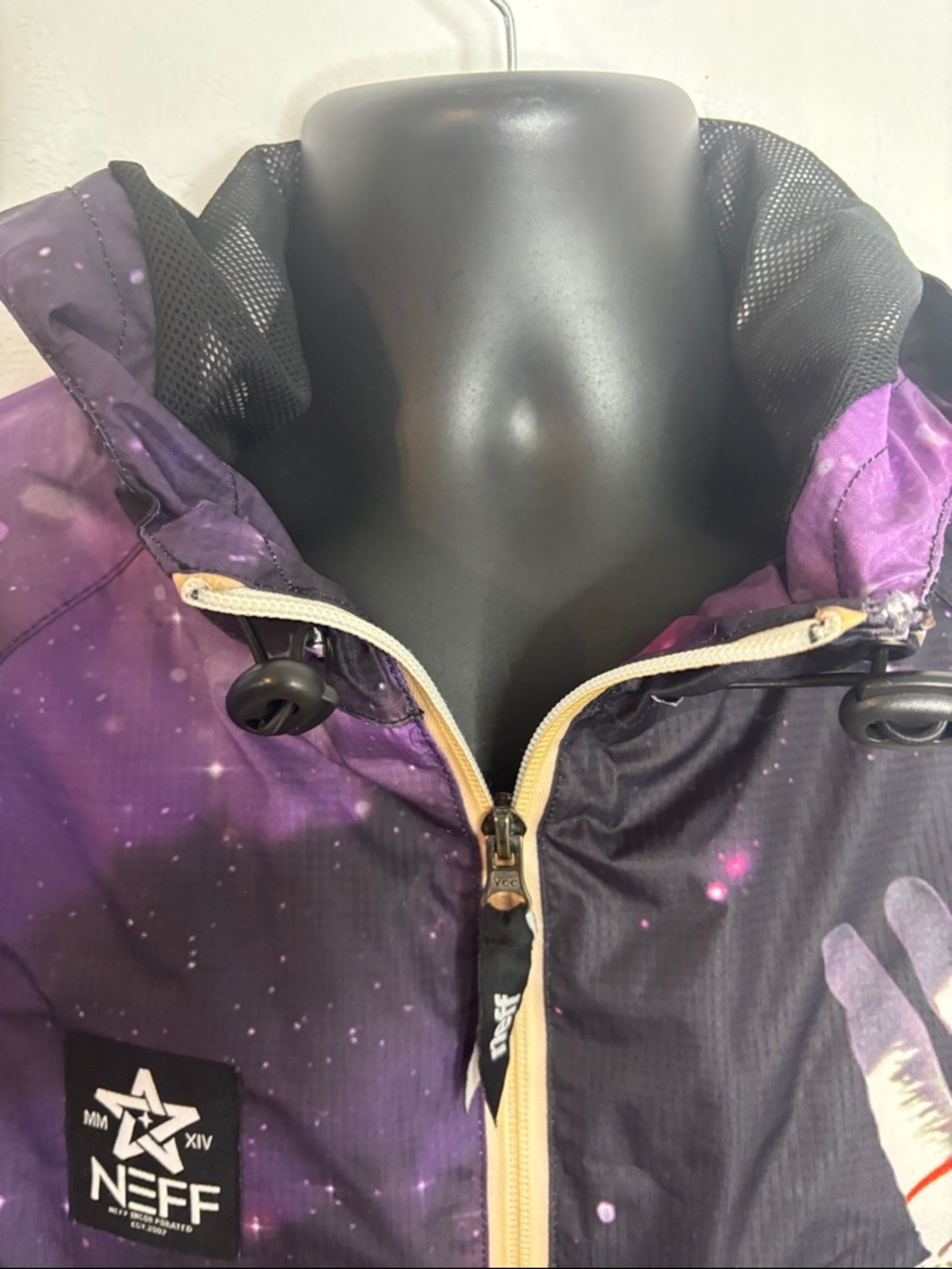 Neff Purple and Black Astronaut Graphic Windbreaker Size Medium - Picture 4 of 12